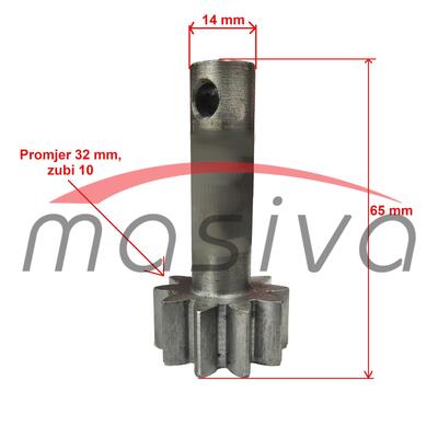 ZUPČANIK SA OSOVINICOM POLUGE REGULACIONE ZETOR-1