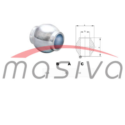 KUGLA PRIKLJUČKA SA RUBOM 25,4 X 46 X 44