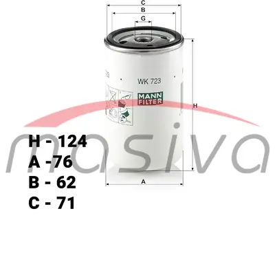 FILTER GORIVA NA NAVOJ 16X1,5 MAN CASE IH 5000 MAXXUM; DEUTZ FAHR AGROFARM, AGRO-1