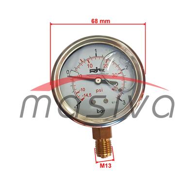 MANOMETAR ZA CISTERNU 1/4" 63mm -1/+3-1