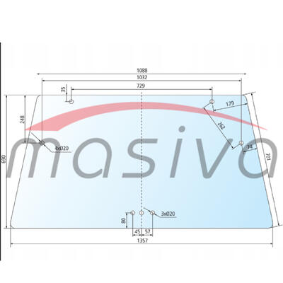 STAKLO KABINE ZADNJE DEUTZ FAHR DX-0