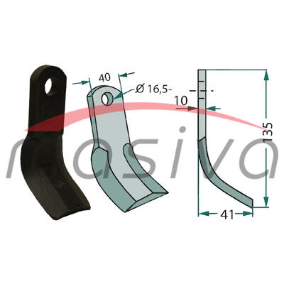 NOŽ ROTO MALČERA 235X60 FI 25,5 DEBLJINE 8 mm
