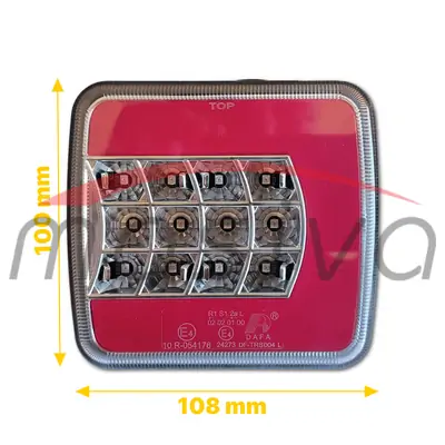 ŠTOP LAMPA LED NOVA TIPA LIJEVA CRVENO BIJELA(CRVENA U OBLIKU SLOVA U)104x97x35-4
