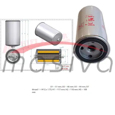FILTER GORIVA NA NAVOJ V 117mm širina 51mm-1