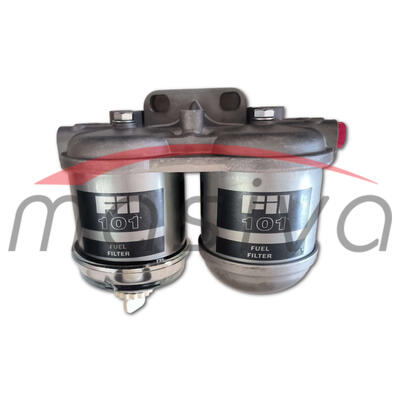 NOSAČ FILTERA GORIVA KOMPLETNI DUPLI SA ALUMINISKOM I STAKLENOM ČAŠICOM IMT-539-0