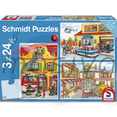 IGRAČKA PUZZLA POLICIJA I VATROGASCI 3X24 KOM-0