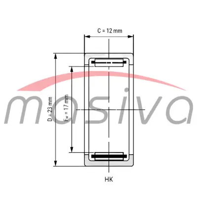 LEŽAJ HK 1712 NBS 17X23X12-1