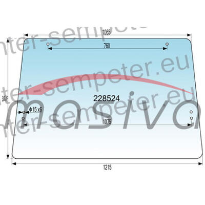 STAKLO ZADNJE IMT-540-560 SA RUPAMA KABINA ORAŠJE 6 RUPA