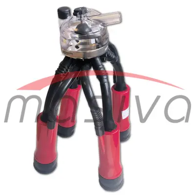 MUZNA JEDINICA ZA KRAVE, SABIRNIK 320 cc, PVC DRŽAČ, CRNE SISNE GUME MASIVA MUZNA JEDINICA ZA KRAVE, SABIRNIK 320 cc, PVC DRŽAČ, CRNE SISNE GUME MASIVA
