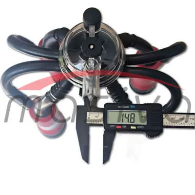 MUZNA JEDINICA ZA KRAVA, SABIRNIK 160 cc, PVC DRŽAČ, CRNE SISNE GUME MASIVA-3