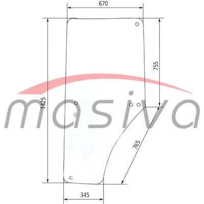 STAKLO VRATA DESNO JOHN DEERE