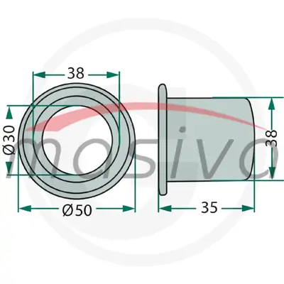 ČAURA ROTO KOSE DEUTZ KM20,22,24 MESINGANA 30X38X35-1