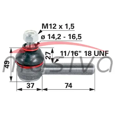 KRAJNIK SPONE MASSEY 135, 35 COLOVI KONUS 14,5 NAVOJ 17,2 mm