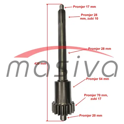 OSOVINA SPOJNIČKA IMT-540  Z=17    540.23.706-1