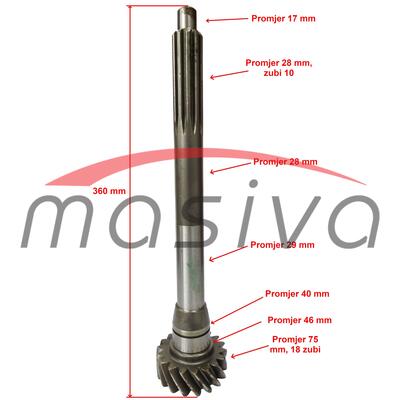 OSOVINA SPOJNIČKA PRVOG STEPENA  Z-18  IMT-533-539    532.03.601    IN-1