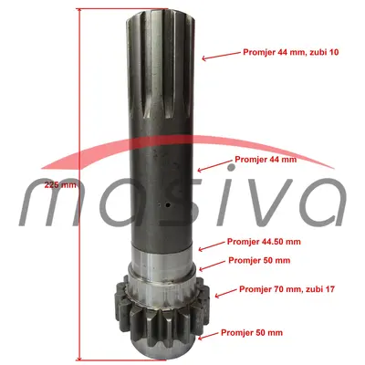 SPOJNIČKA OSOVINA ŠUPLJA IMT-560  Z=17    540.33.621-1