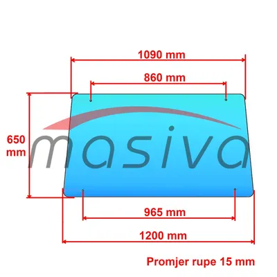 STAKLO PREDNJE IMT-542/560  S RUPAMA-1