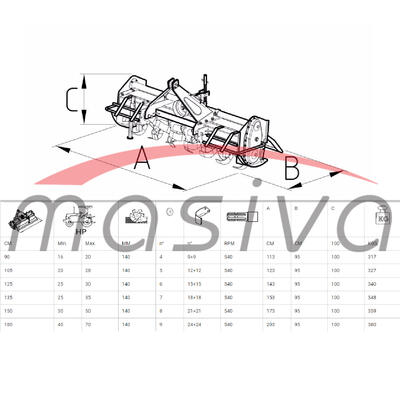 FREZA FIKSNA RADNI ZAHVAT 180 CM-TEŽINA 380 KG  24+24 NOŽEVA+KARDAN-4